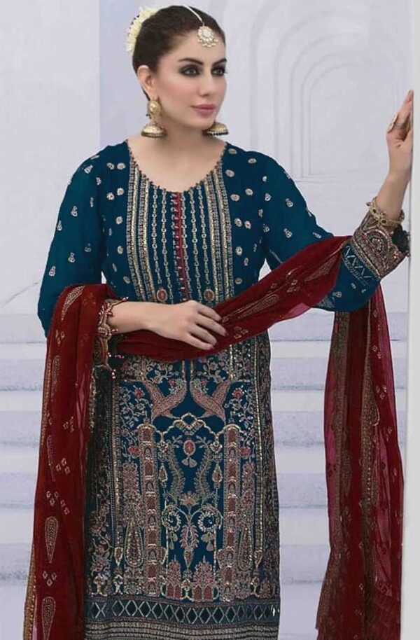 Pakistani Catalog Indian Georgette Unstitched Dress.